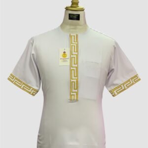 White Gold Monogram Kaftan