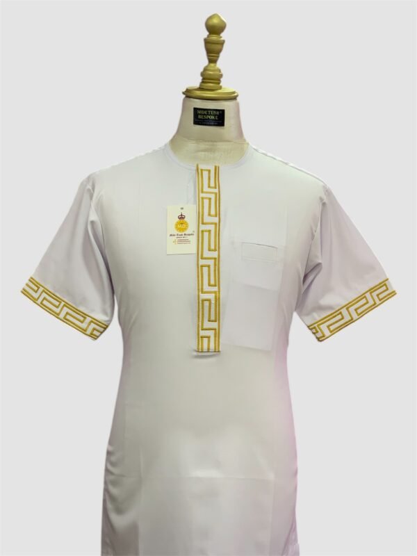White Gold Monogram Kaftan