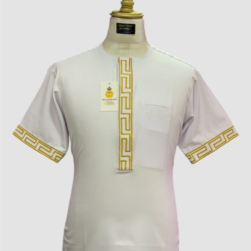 White Gold Monogram Kaftan