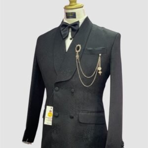 Black Paisley Jacquard Tuxedo Suit