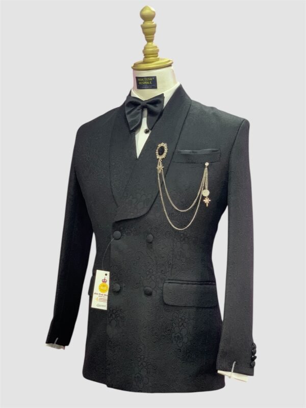 Black Paisley Jacquard Tuxedo Suit