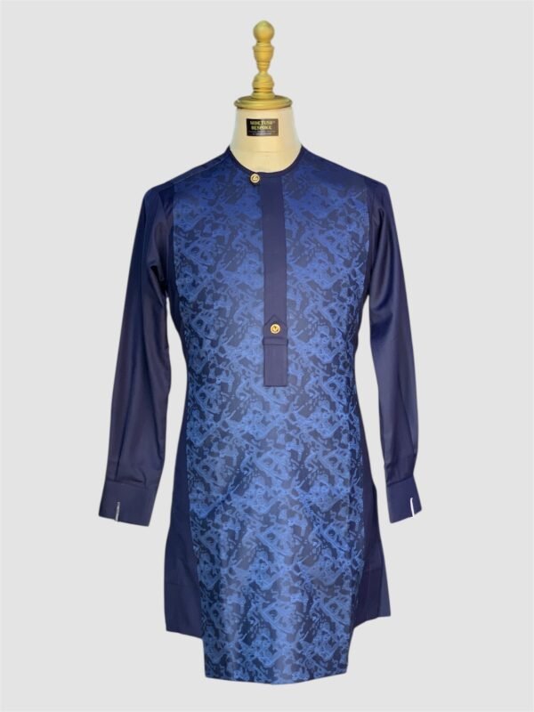 Navy Plain Paisley Kaftan