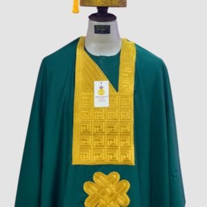 Emerald Gold Monogram Agbada