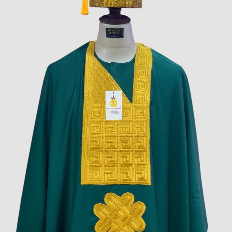 Emerald Gold Monogram Agbada