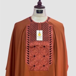 Burnt Orange Monogram Agbada