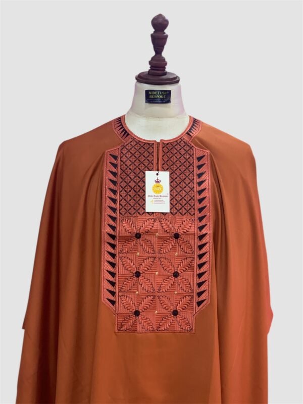 Burnt Orange Monogram Agbada