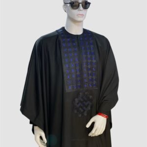 Black Navy Monogram Agbada