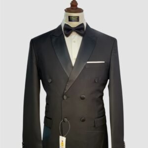 Black Double Breasted Tuxedo Suit