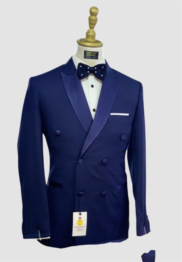 Navy Double Breasted Tuxedo Suit