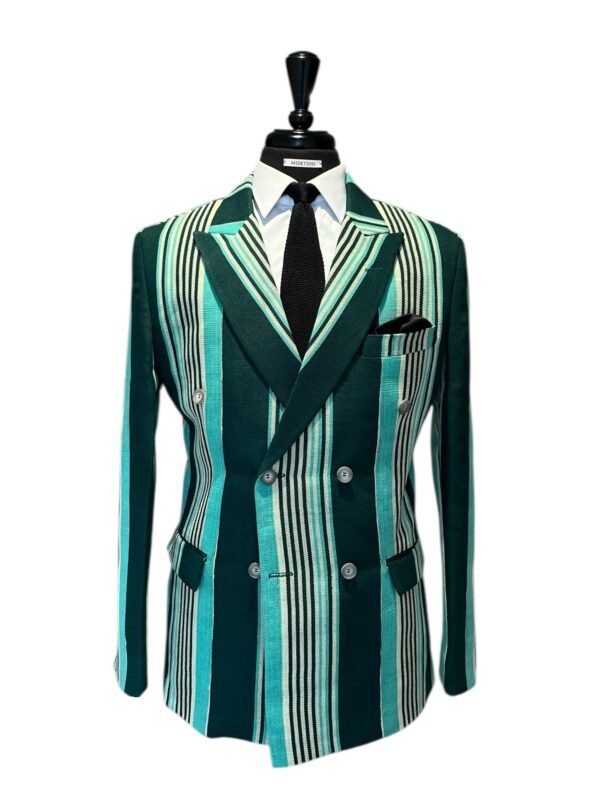 Aso-Oke Stripe Double Breasted Jacket