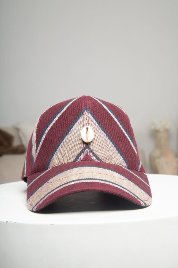 Burgundy Heritage Cowrie Cap - Image 4