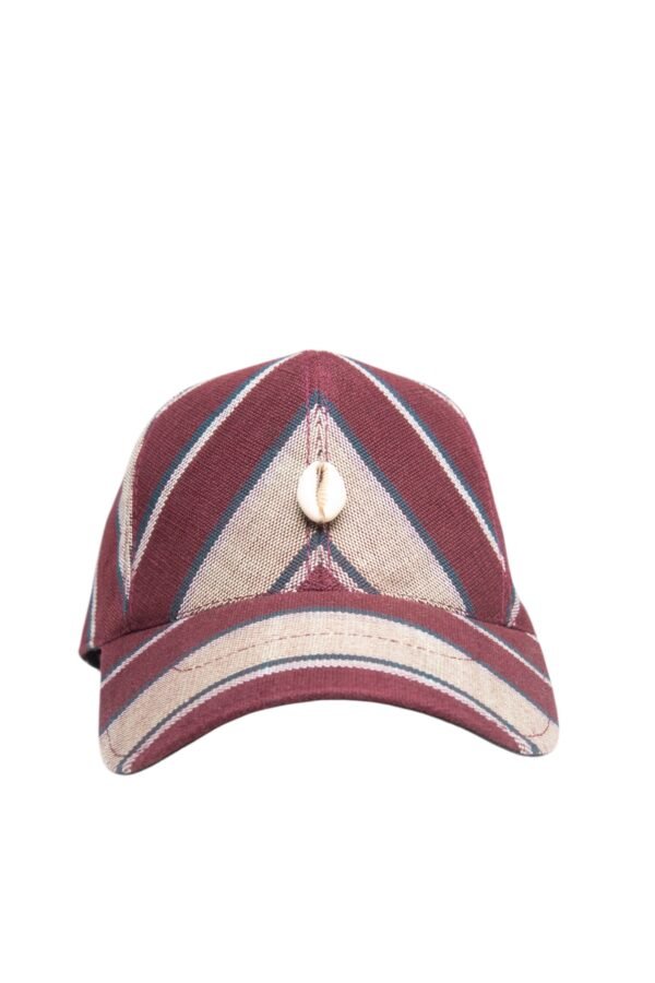 Burgundy Heritage Cowrie Cap