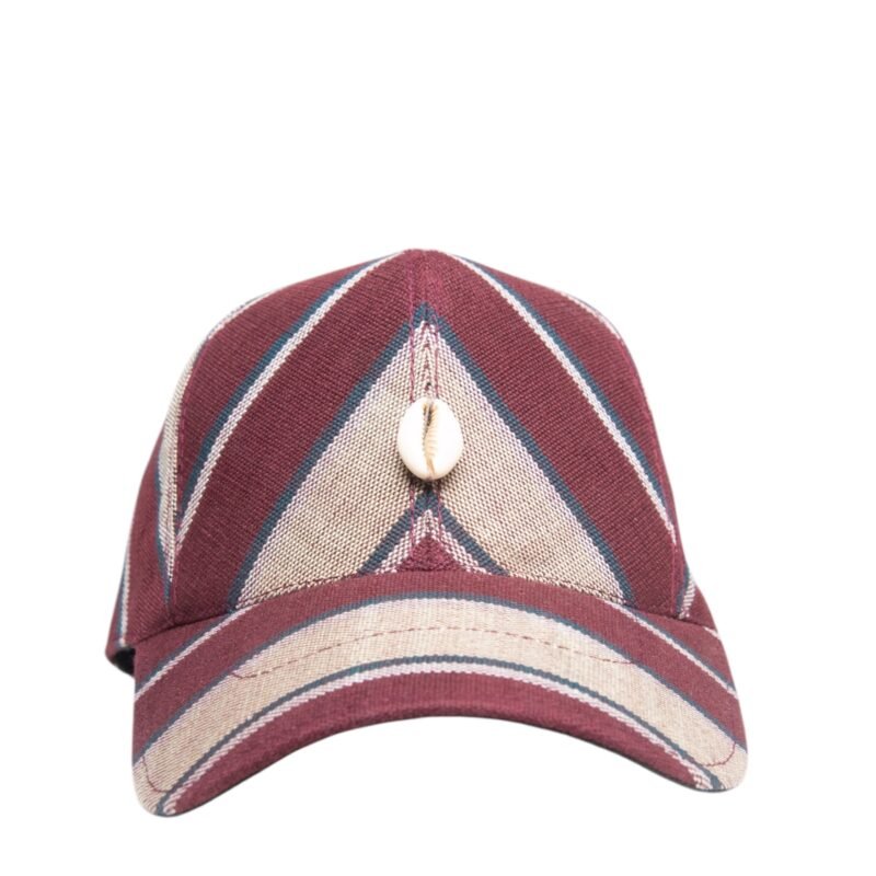 Burgundy Heritage Cowrie Cap
