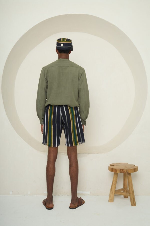 Olive Minimalist Popover Shirt - Image 4