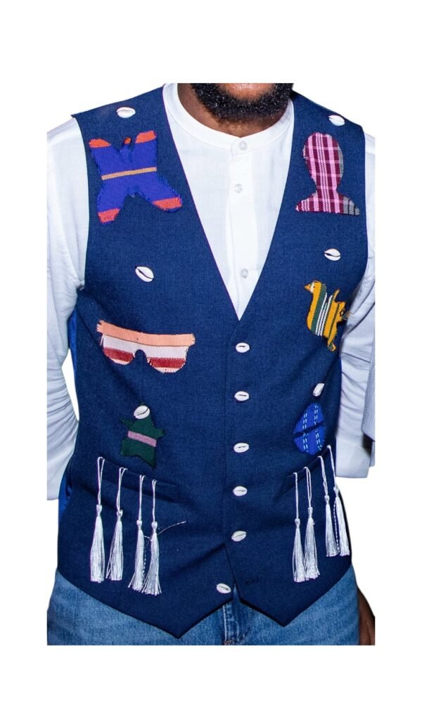 Aso-Oke Mosaic Waistcoat - Image 4