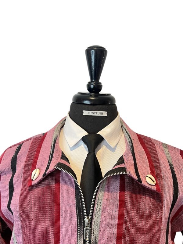 Aso-Oke Fuchsia Jacket - Image 2