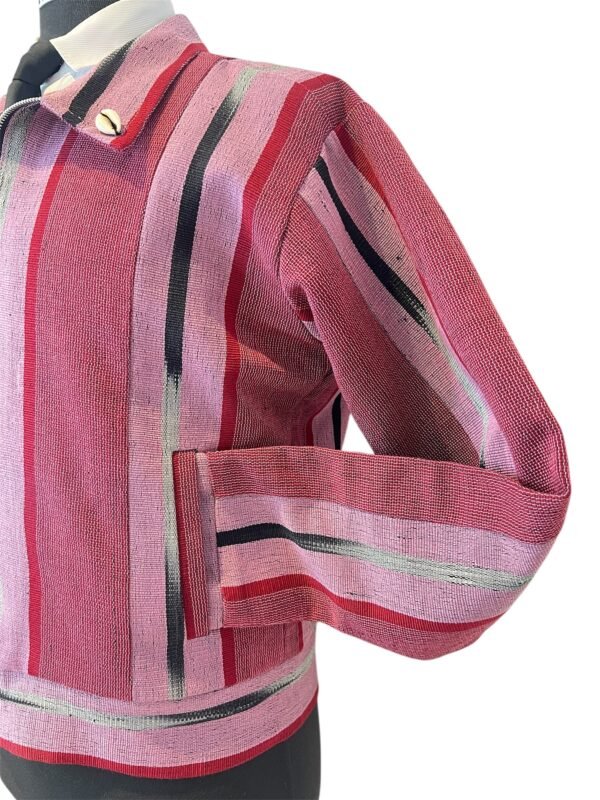 Aso-Oke Fuchsia Jacket - Image 3